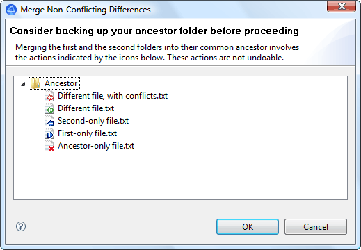 Merge Non-Conflicting Differences dialog