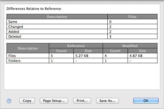 Folder Comparison Summary Dialog