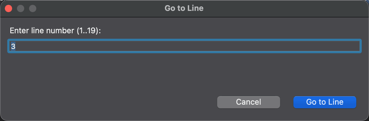 Go to Line dialog