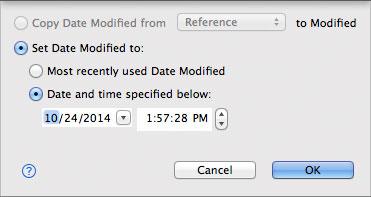 Set Date Modified dialog