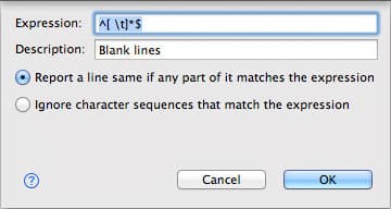 Text Comparison Filter Dialog